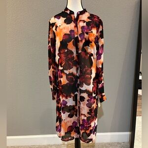 Guess Floral Multicolor Sheer Dress